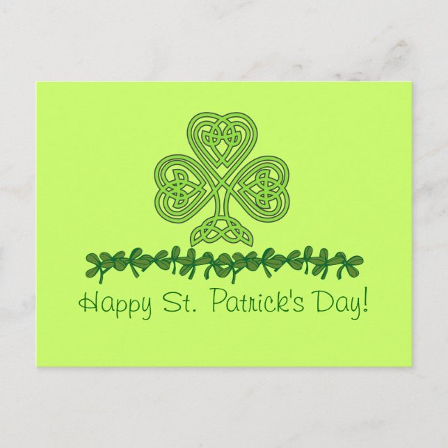 Celtic Shamrock St. Patrick's Day Postcard (Front)