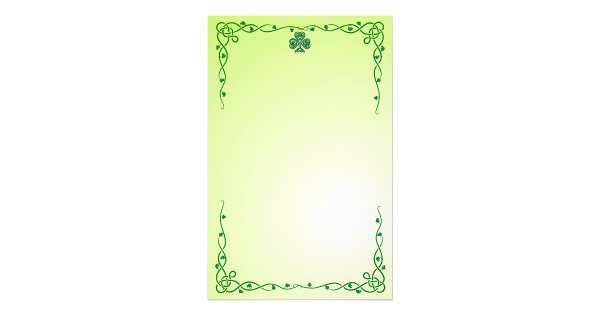 celtic shamrock stationary stationery Zazzle.ca