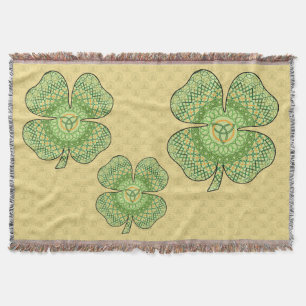 Celtic Shamrock Throw Blanket