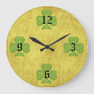 Celtic Shamrocks Wall Clock