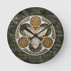 Celtic Shield Round Clock