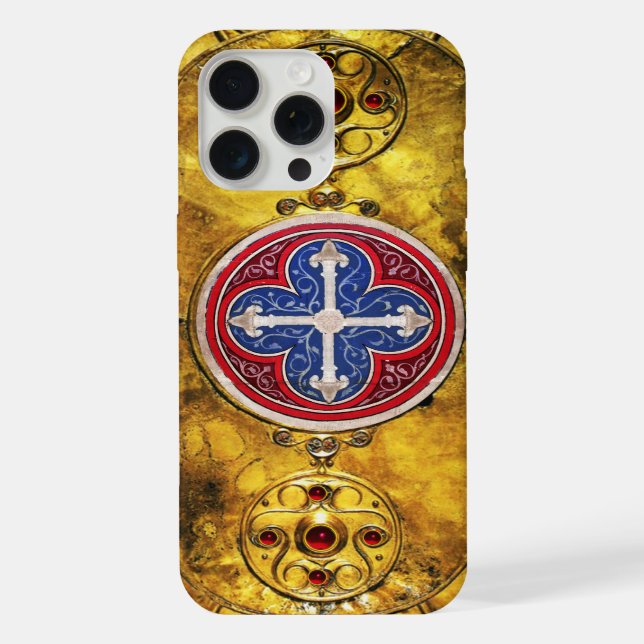 CELTIC SHIELD WITH  CONSECRATION CROSS iPhone CASE (Back)