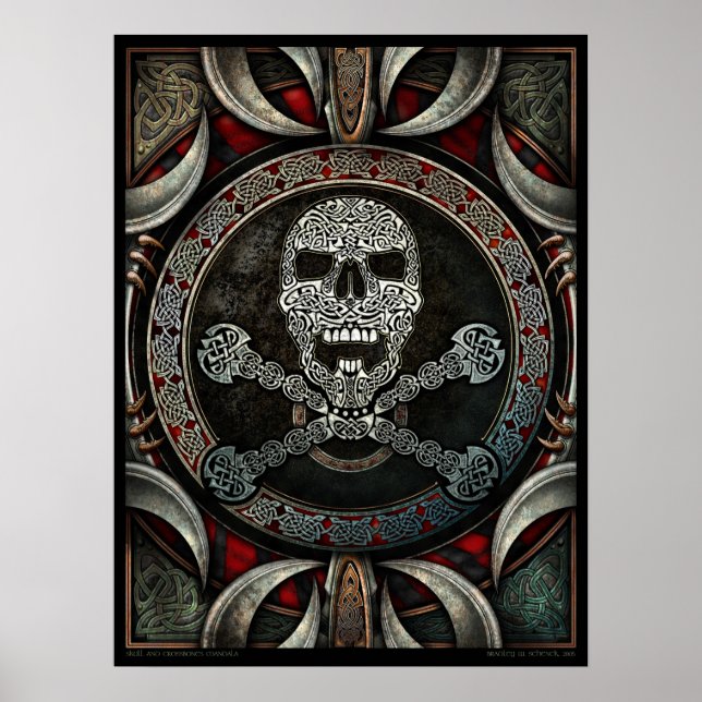 Celtic Skull & Crossbones Mandala Poster (18x24") (Front)