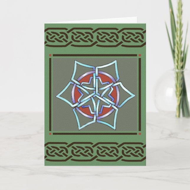 Celtic Snowflake Yule Card (Front)