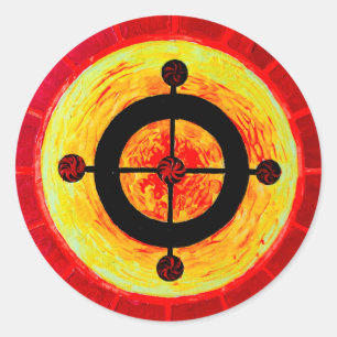 Celtic solar symbol classic round sticker