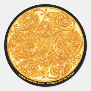 Celtic Spiral Art Sticker, Mandala Design #3 Classic Round Sticker