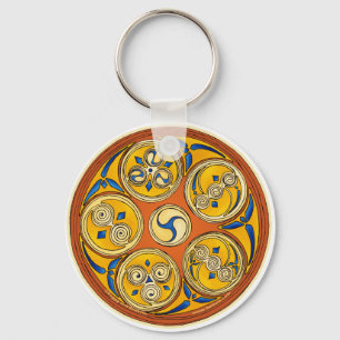 Celtic Spiral Keychain, Lughnasadh Design Keychain