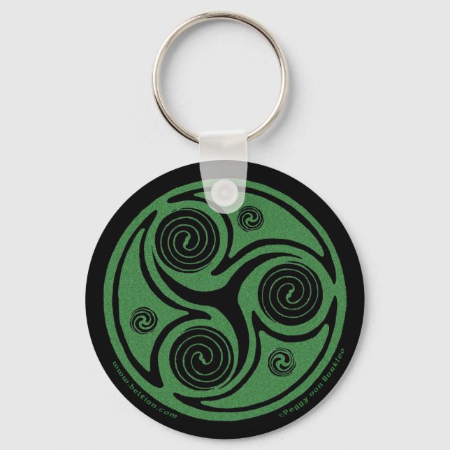 Celtic Spiral Keychain, Triskele design #2 Keychain (Front)
