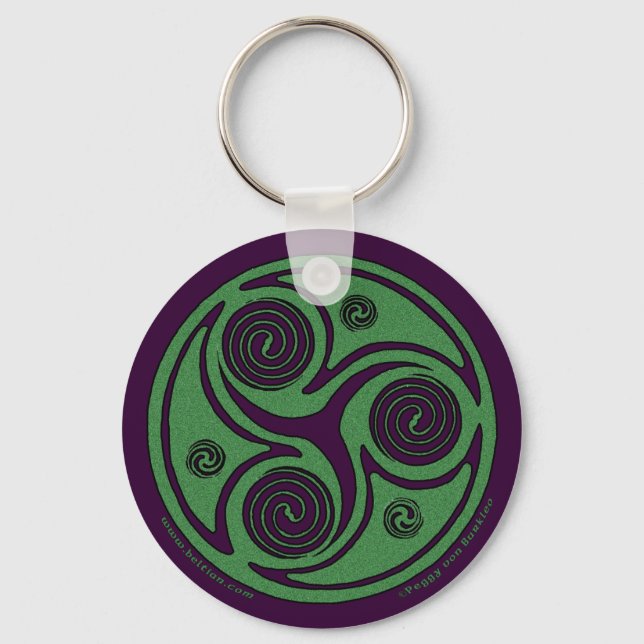 Celtic Spiral Keychain, Triskelion design #1 Keychain (Front)