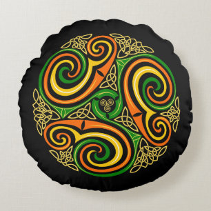 celtic spirals round pillow