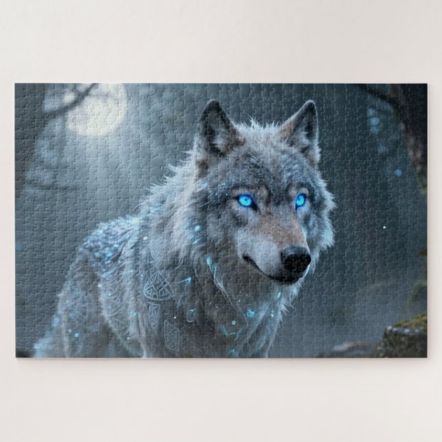 Celtic Spirit Animal Wolf Jigsaw Puzzle (Horizontal)