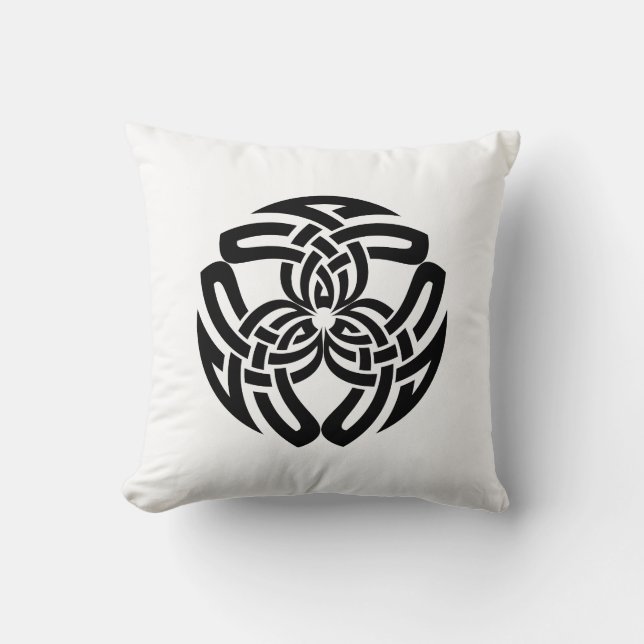 Celtic Square Knot, Triple Pattern Throw Pillow (Front)