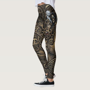 Celtic Steampunk Grim Reaper Leggings