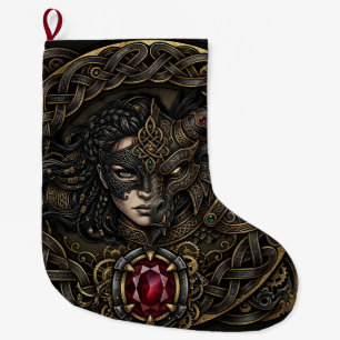 Celtic Steampunk Warrior. Large Christmas Stocking