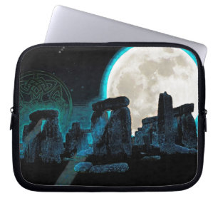 Celtic Stonehenge, Moon & Stars Astronomy Laptop Sleeve