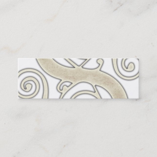 Celtic Swirls Elegant Abstract Letter S Pattern Mini Business Card (Front)