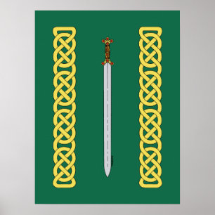 Celtic Sword and Knotwork Poster