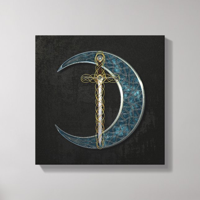 Celtic Sword and Moon Canvas Print (Front)