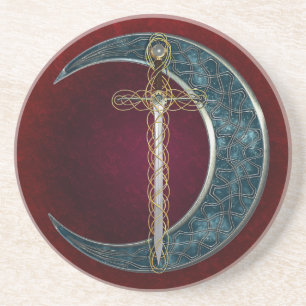 Celtic Sword and Moon Coaster