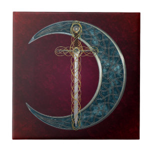 Celtic Sword and Moon Tile