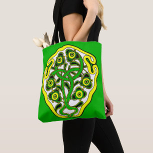 Celtic symbol print tote bag