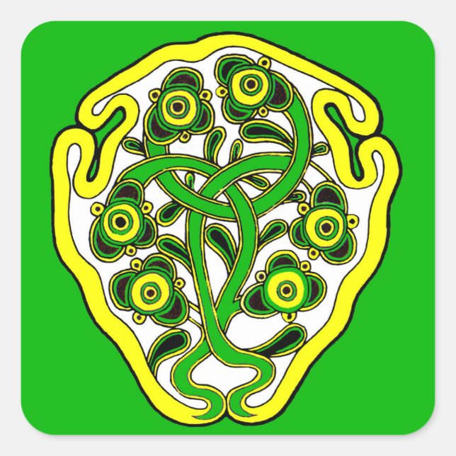 Celtic symbol square sticker (Front)