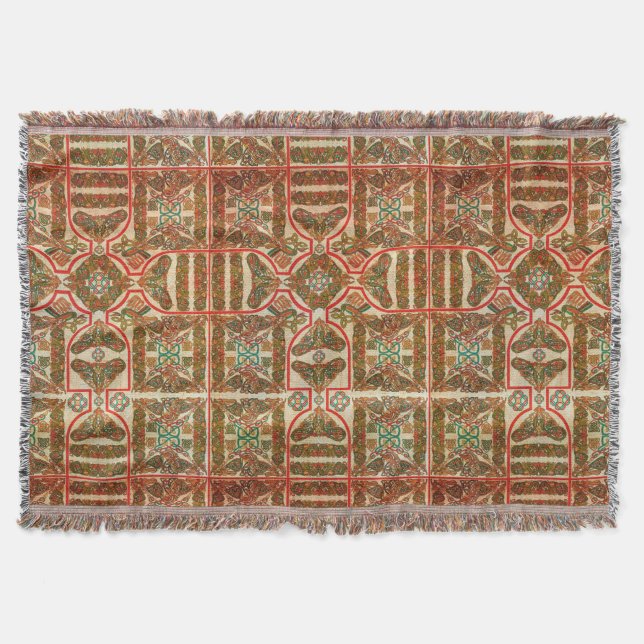Celtic Symbols Knotwork Throw Blanket (Front)