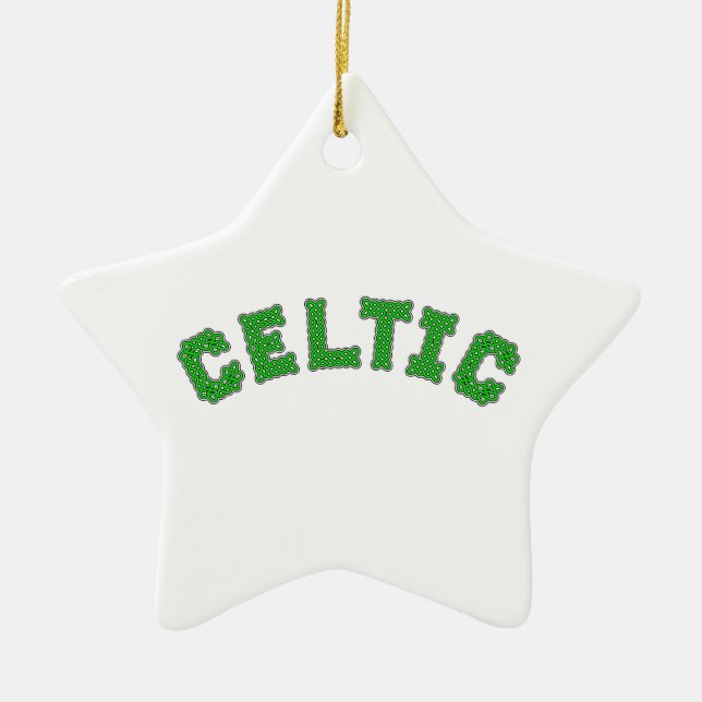 Celtic Text Ceramic Ornament (Front)