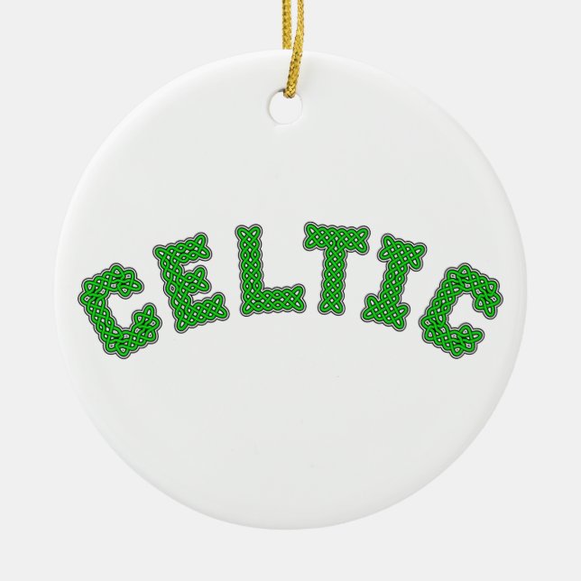 Celtic Text Ceramic Ornament (Front)