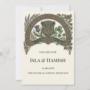 Celtic Thistle Arch Save the Date Card