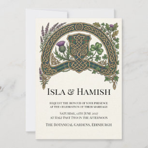 Celtic Thistle Arch Wedding Invitation