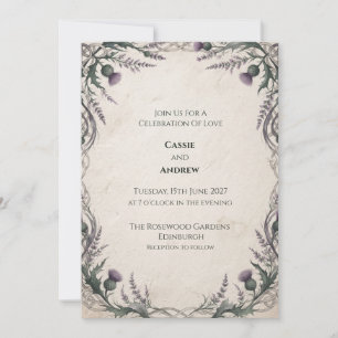 Celtic Thistle Wedding Invitation