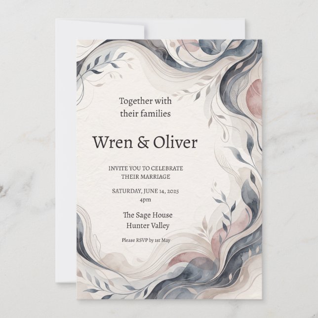 Celtic Thistle Wedding Invitation (Front)