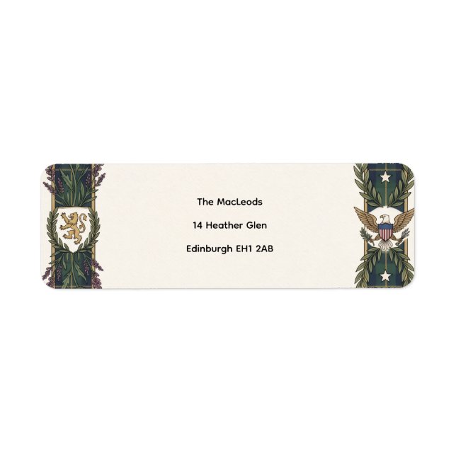 Celtic Thistle Wedding Return Address Label (Front)