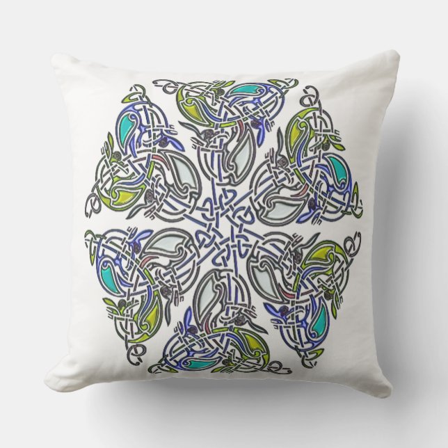 Celtic Traditional Knotwork Throw Pillow (Front)