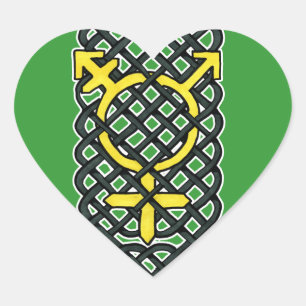 Celtic Transgender Symbol Yellow Heart Sticker