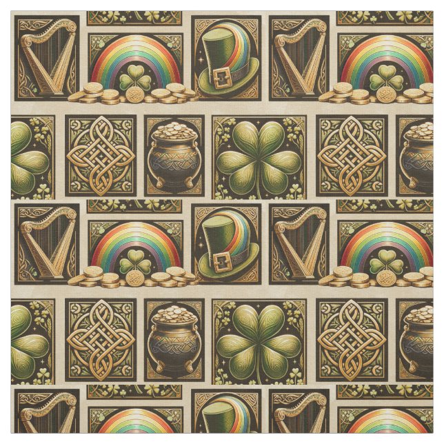 Celtic Treasures: A symphony of Irish luck  Fabric (Swatch)