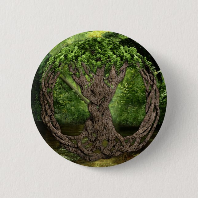 Celtic Tree Of Life 2 Inch Round Button (Front)