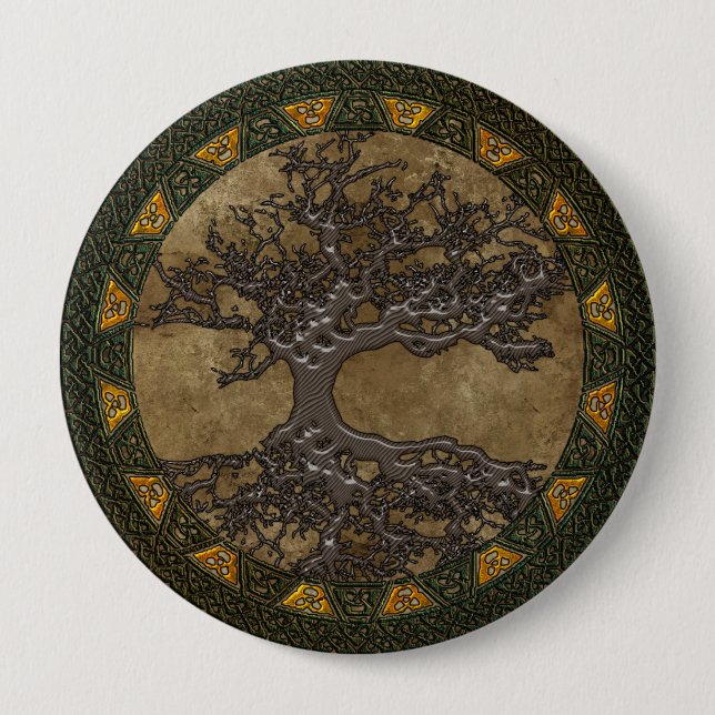 Celtic Tree of Life 4 Inch Round Button (Front)