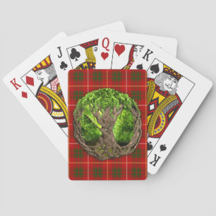 Celtic Tree Of Life And Clan Bruce Tartan Playing Cards