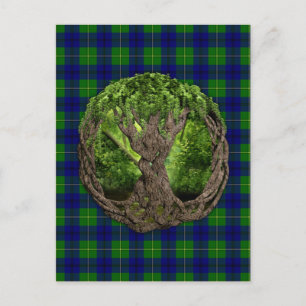 Celtic Tree Of Life And Clan Johnston Tartan Postcard