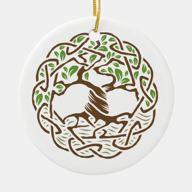 Celtic Tree of Life Ceramic Ornament (Front)