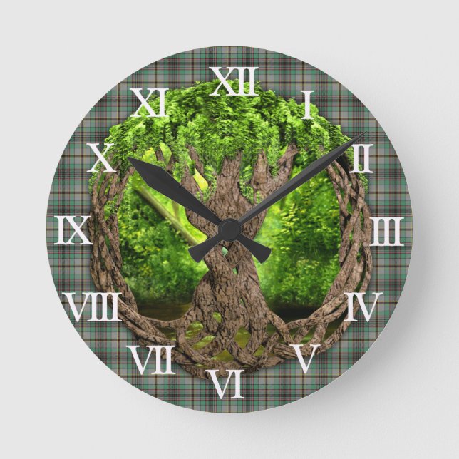 Celtic Tree Of Life Clan Craig Round Clock (Front)