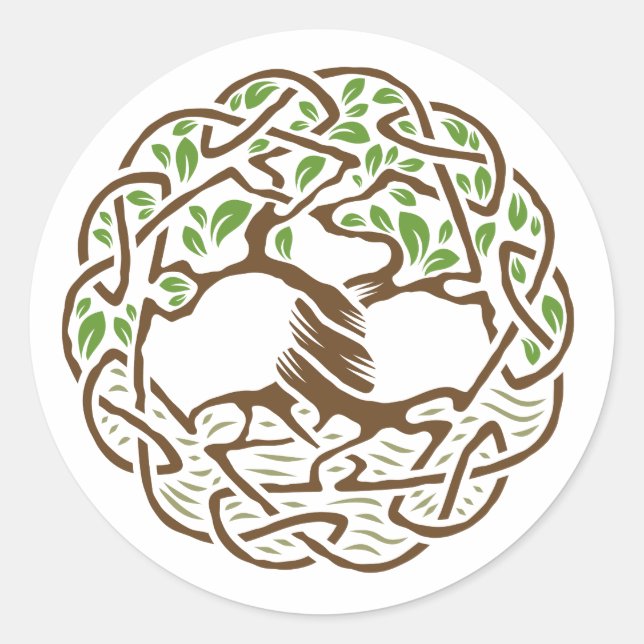 Celtic Tree of Life Classic Round Sticker (Front)