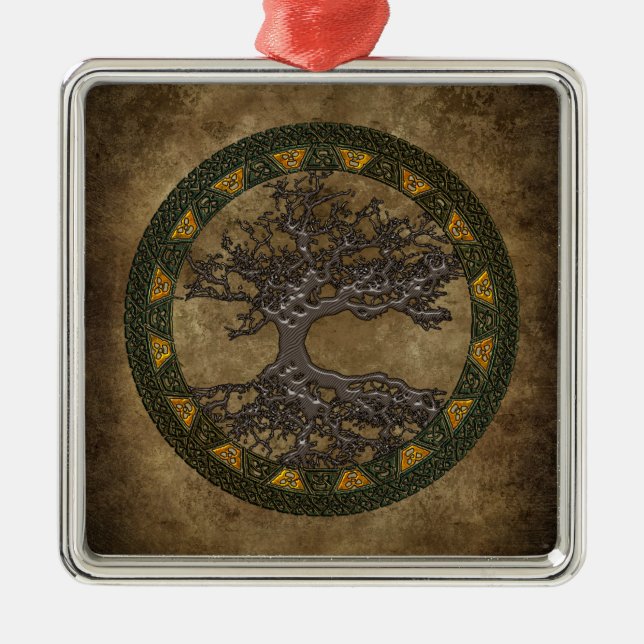 Celtic Tree of Life Metal Ornament (Front)
