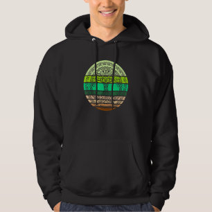 Celtic Tree Of Life Retro Sun Vintage Green Design Hoodie