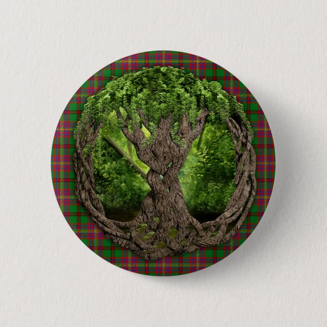 Celtic Tree Of Life Tartan Of The Celts 2 Inch Round Button (Front)