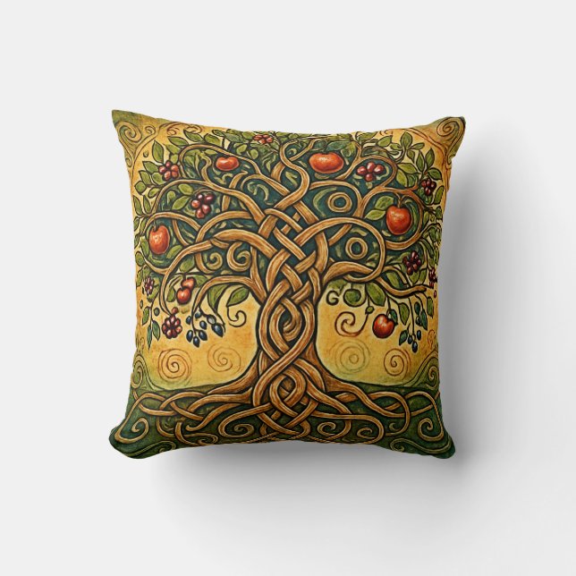 Celtic Tree of Life Throw Pillow (Front)