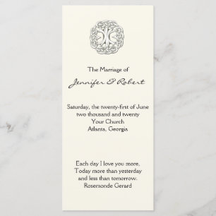 Celtic Tree of Life Wedding Program