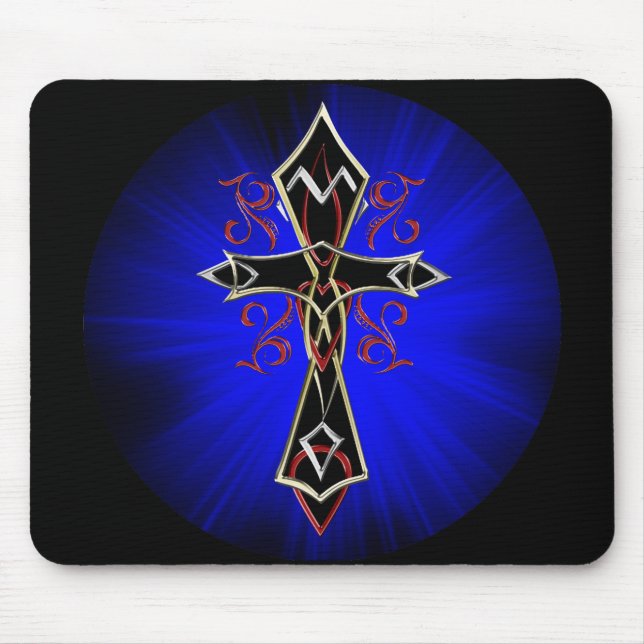 Celtic Tribal Cross Mousepad (Front)